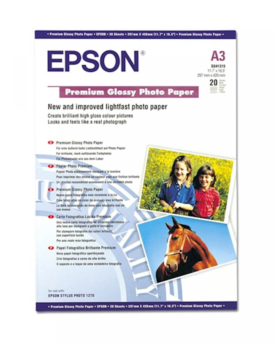 PAPIR EPSON A3+, 20L PREMIUM GLOSSY, 255g/m2