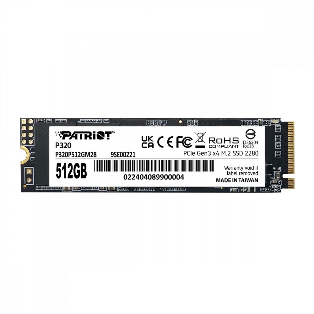 Patriot P320 512GB M.2 NVMe SSD PCIe Gen 3 x4