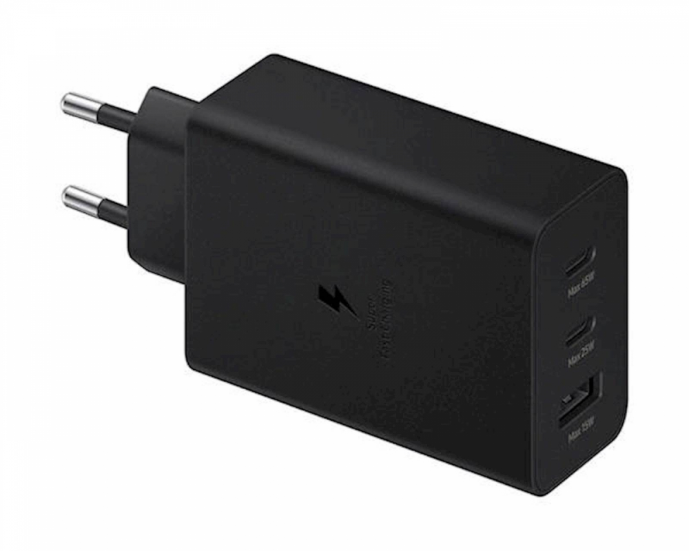 SAMSUNG ADAPTER HITRI TRIO 2x TYPE-C +1x USB-A 65 BLACK