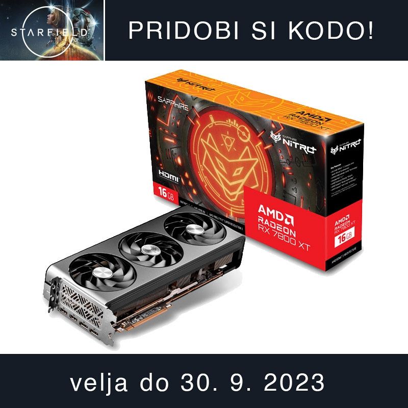 SAPPHIRE AMD Radeon RX 7800 XT NITRO+ 16GB GDDR6 OC ARGB gaming grafična kartica