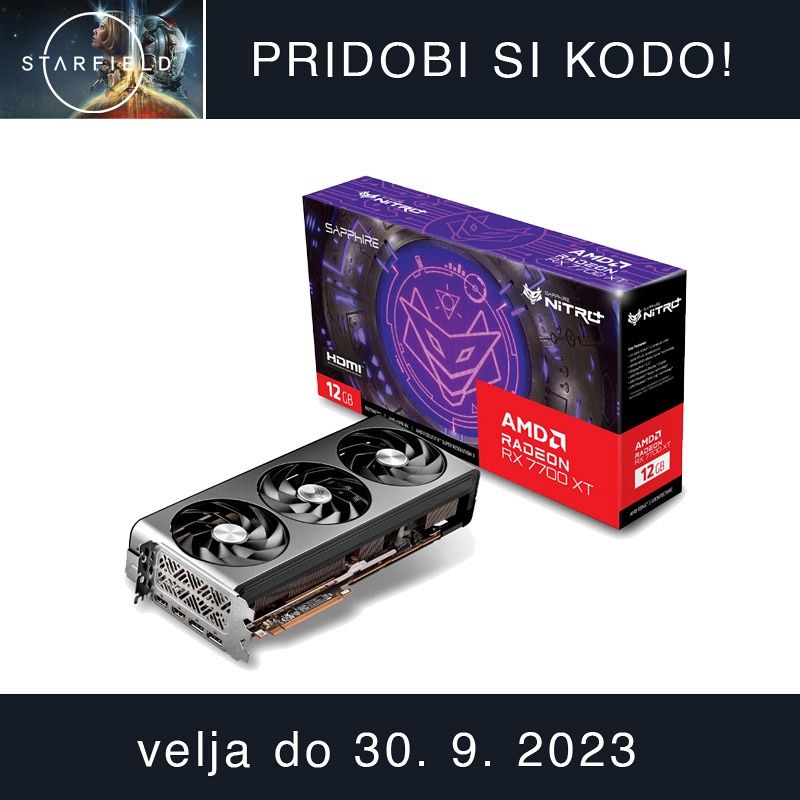 SAPPHIRE AMD Radeon RX 7700 XT NITRO+ 12GB GDDR6 ARGB gaming grafična kartica + Darilo: Monster Hunter Wilds