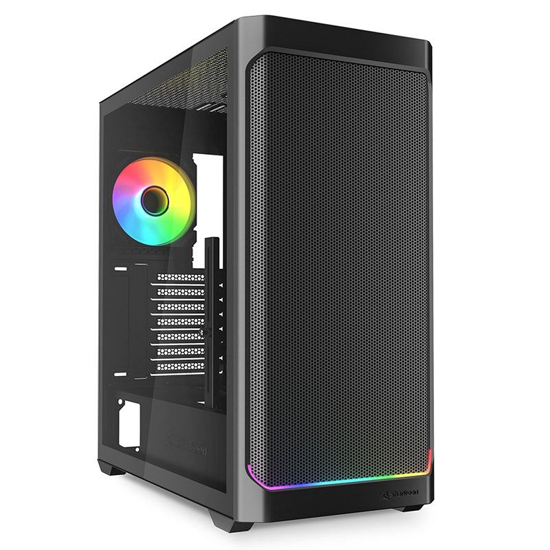 SHARKOON AK4W RGB Strip midiATX okno gaming črno ohišje