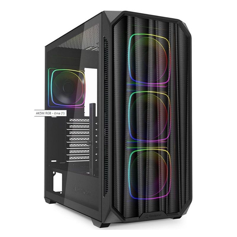SHARKOON AK5M RGB midiATX okno črno ohišje