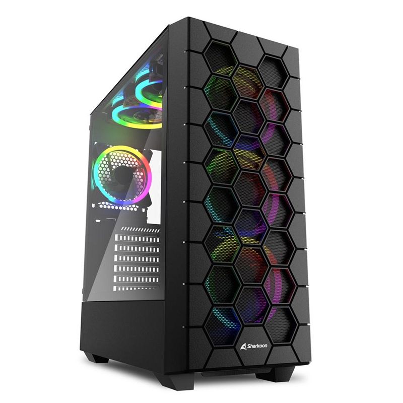 SHARKOON RGB Hex midiATX okno črno ohišje