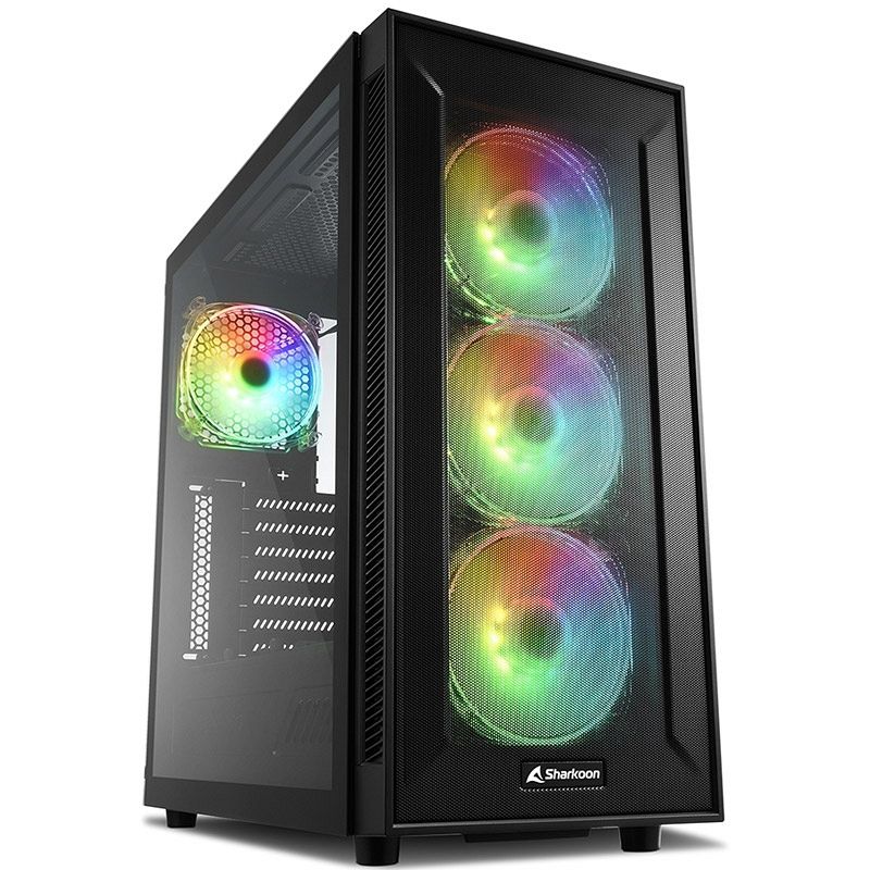 SHARKOON TG6M ATX (TG6M RGB) RGB gaming okno črno ohišje