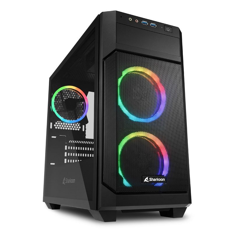 SHARKOON V1000 mATX RGB okno gaming črno ohišje