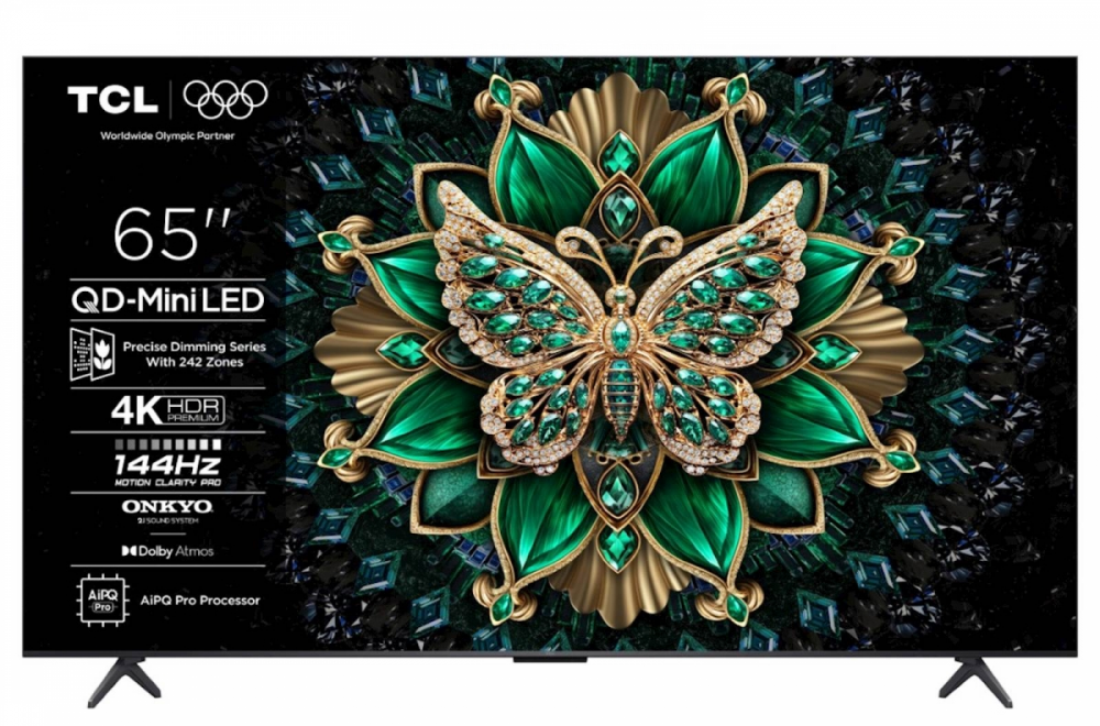 TCL 4K QD-Mini LED TV 65C61K, Google TV, 144Hz, Onkyo zvok z Dolby Atmos