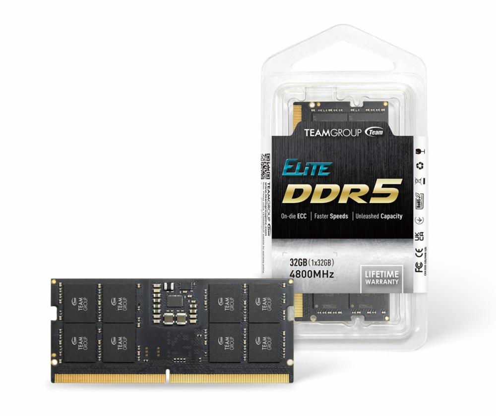  Teamgroup Elite 32GB DDR5-4800 SODIMM CL40, 1.1V