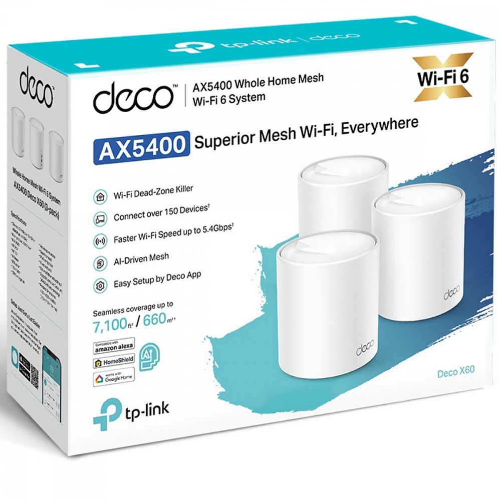 TP-LINK Deco X60 V3.20 AX5400 WiFi 6 Mesh 3-pack dostopna točka