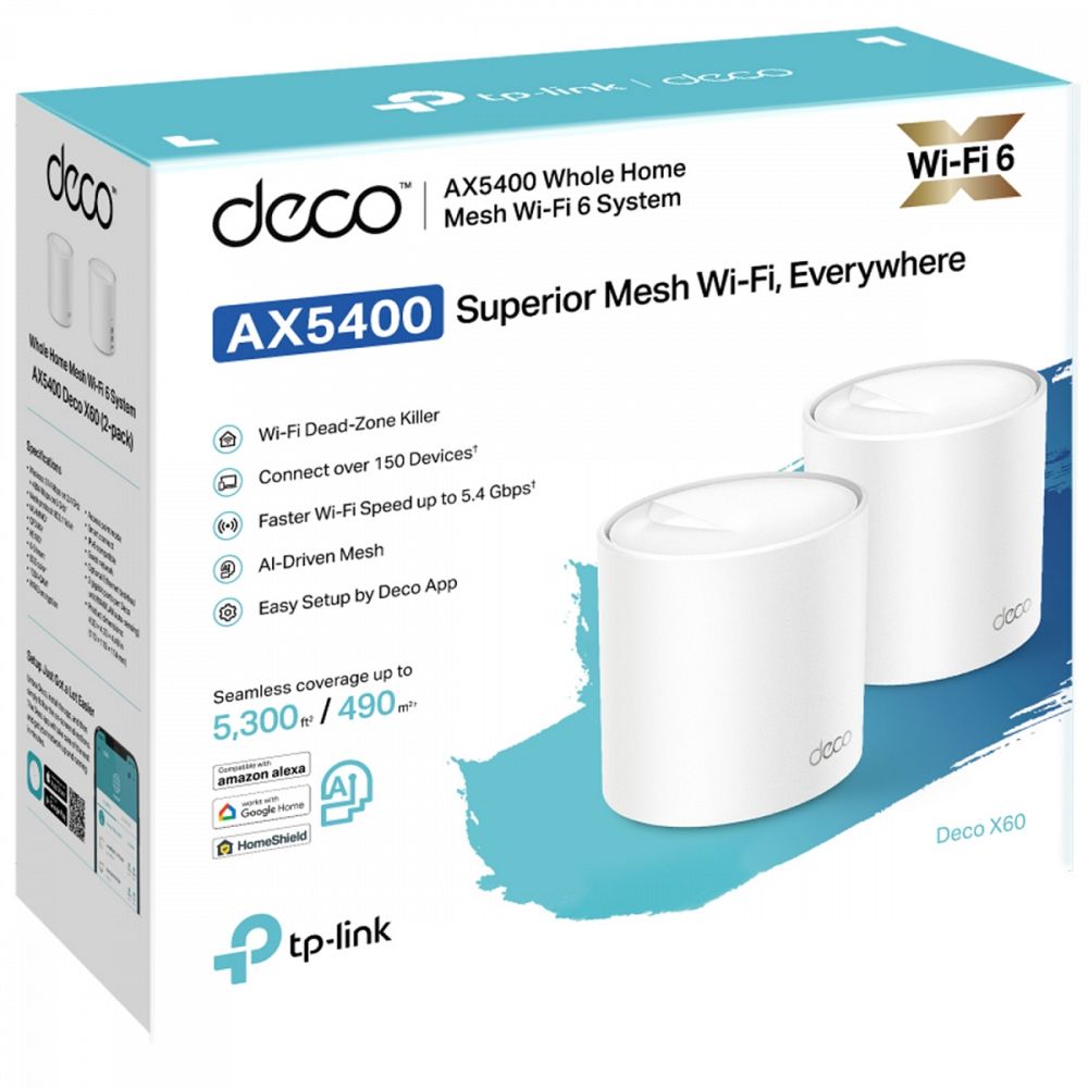 TP-LINK Deco X60 V3.20 AX5400 WiFi 6 Mesh 2-pack dostopna točka