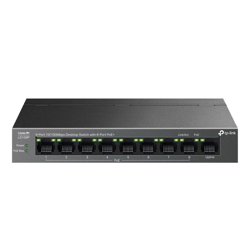 TP-LINK LS109P 9-Port 10/100Mbps 8xPoE+ 63W mrežno stikalo-switch