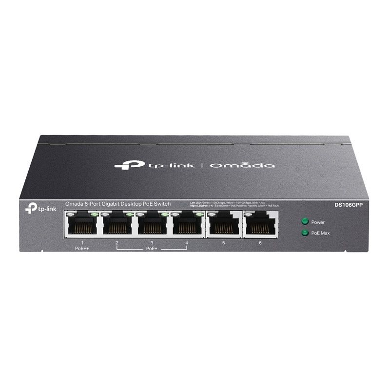 TP-LINK Omada DS106GPP 6-port gigabit 3x PoE+ 1x PoE++ unmanaged mrežno stikalo-switch