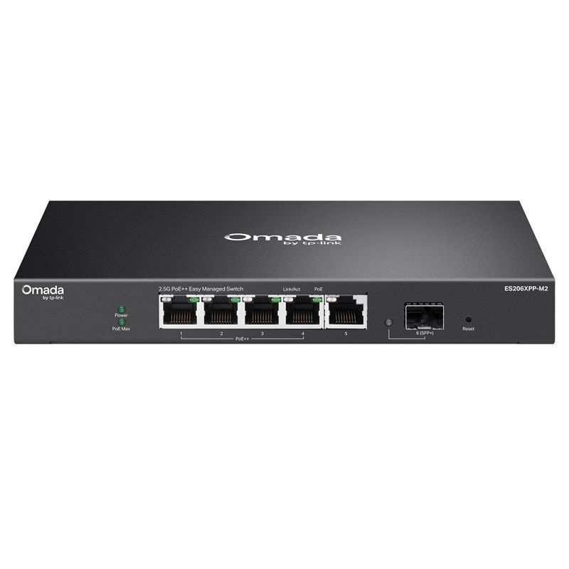 TP-LINK Omada ES206XPP-M2 5-port 2.5G RJ45 1x10GbE SFP+ 4xPoE++ L2  Easy Managed mrežno stikalo switch
