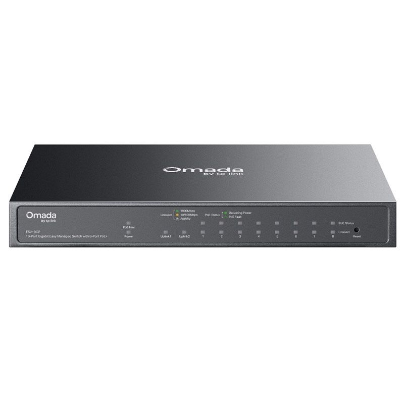 TP-LINK Omada ES210GP 8-port gigabit 8xPoE+ 1x SFP managed mrežno stikalo-switch