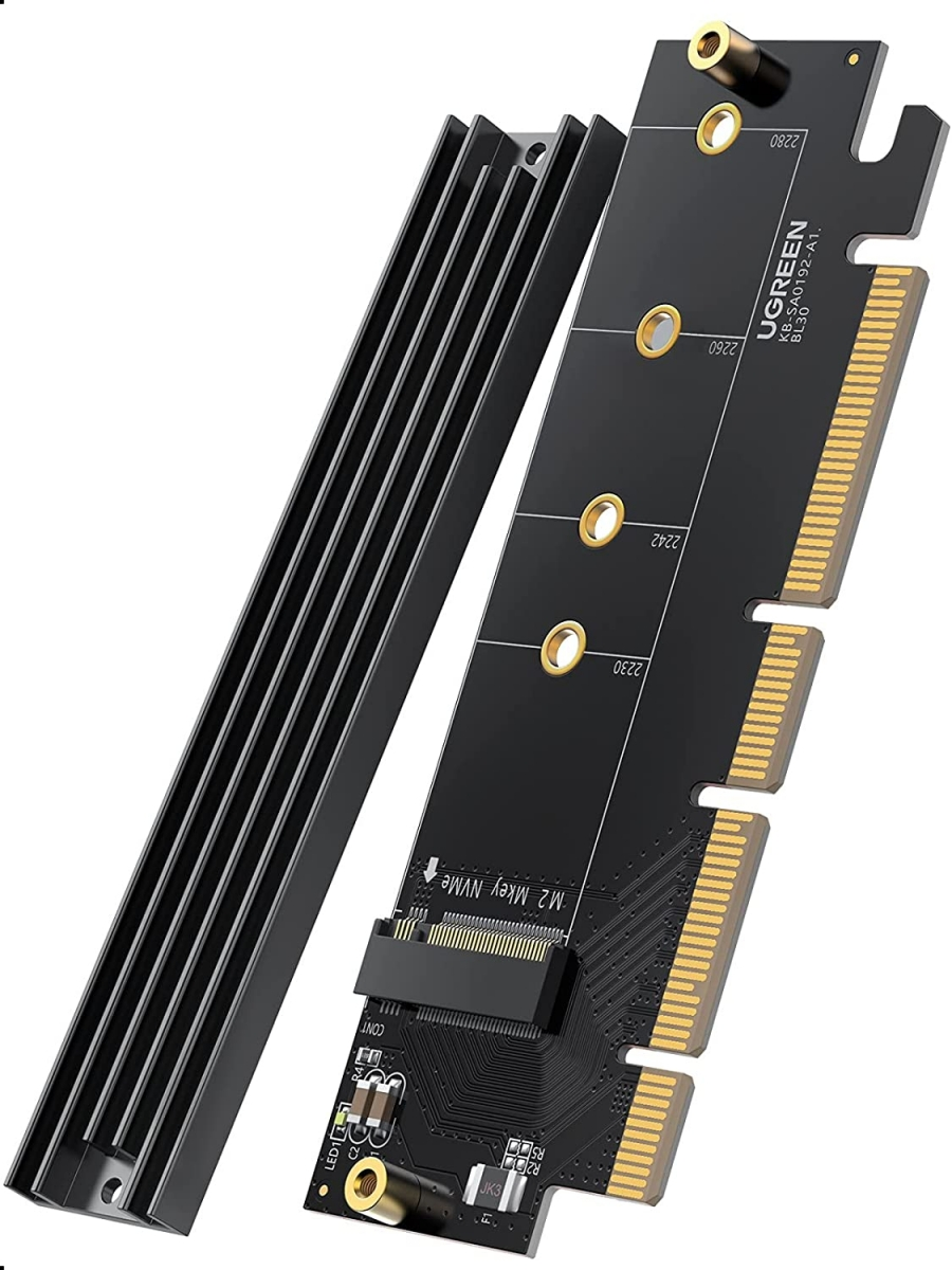 Ugreen M.2 PCIe NVME M-Key na PCIe 4.0 x16 adapter s hladilnikom - box