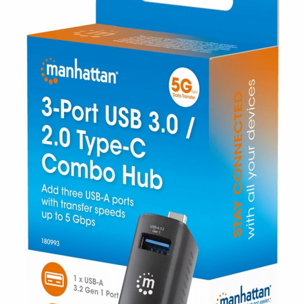 3-PORT USB 3.0/2.0 Type -C Combo Mini Hub