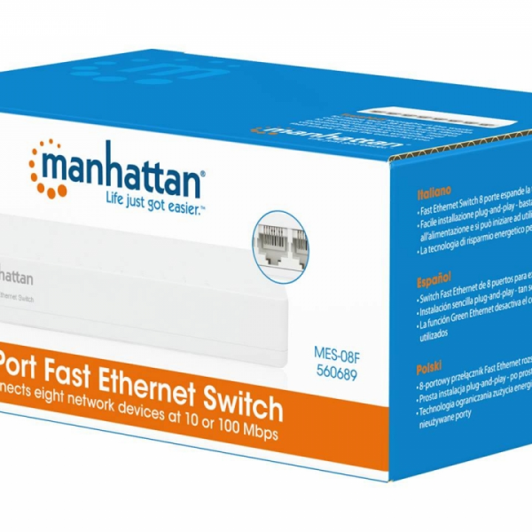 8-kanalno stikalo MANHATTAN, 100Mbps Ethernet