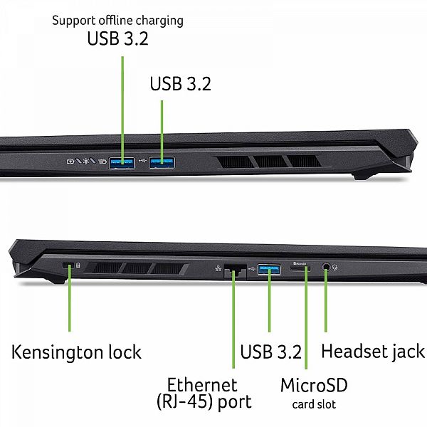 ACER Nitro V 16 ANV16-42-R15G Ryzen 7 260/32GB/SSD 1TB/16'' WQXGA IPS 180Hz/RTX 5060/W11/AI