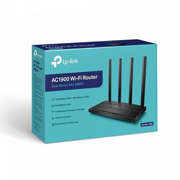 Archer C80 AC1900 Wireless MU-MIMO Wi-Fi usmerjevalnik 