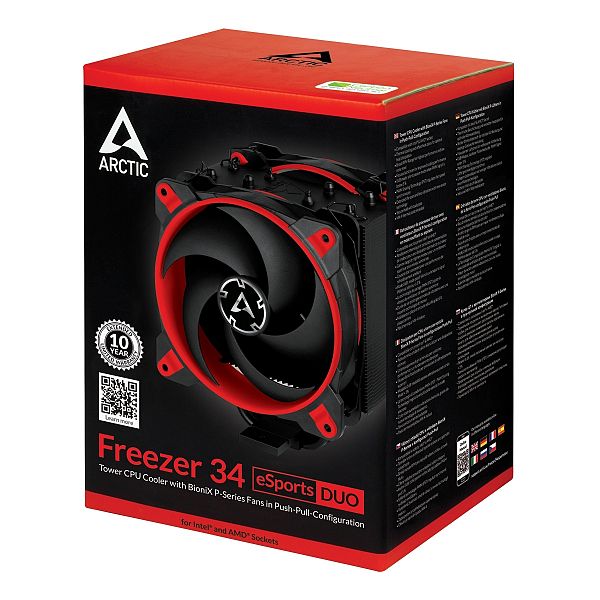 ARCTIC Freezer 34 eSports DUO rdeč, hladilnik za desktop procesorje INTEL/AMD