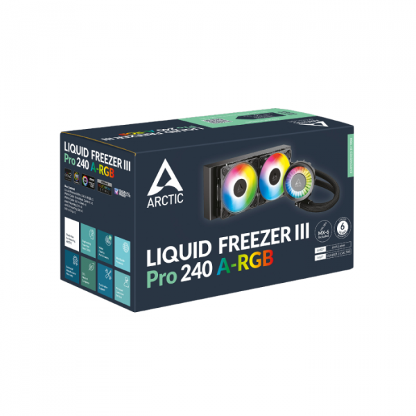 ARCTIC LIQUID FREEZER III PRO 240mm A-RGB vodno hlajenje za INTEL/AMD procesorje (črn)