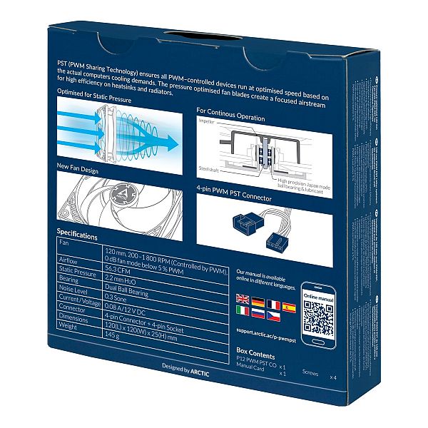 ARCTIC P12 PWM PST CO 120mm 4-pin ventilator