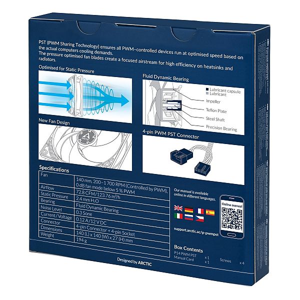 ARCTIC P14 PWM PST 140mm 4-pin ventilator