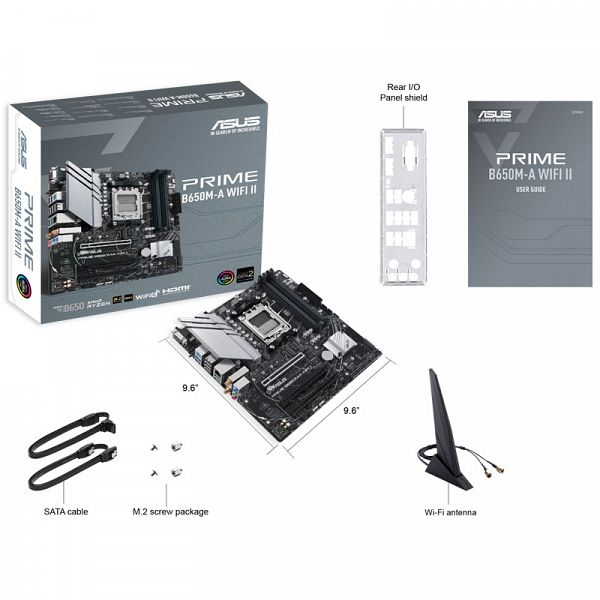 ASUS Prime B650M-A WiFi II AM5 DDR5 ARGB mATX osnovna plošča
