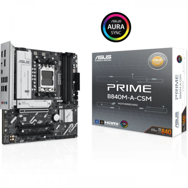 ASUS PRIME B840M-A-CSM, DDR5, SATA3, USB3.2Gen2, DP, 2.5GbE, AM5 mATX