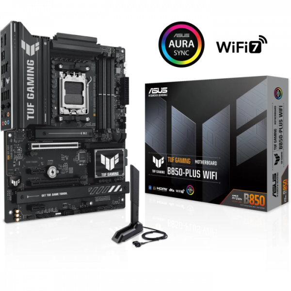 ASUS TUF GAMING B850-PLUS WIFI, DDR5, SATA3, USB3.2Gen2x2, DP, 2.5GbE, WiFi 7, AM5 ATX