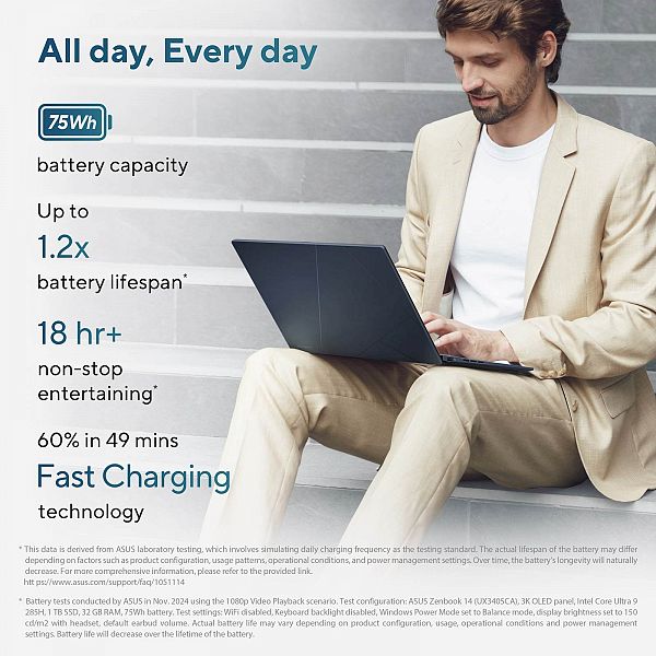 ASUS Zenbook 14 OLED UX3405CA-PZ109X Ultra 9 285H/32GB/SSD1TB/14