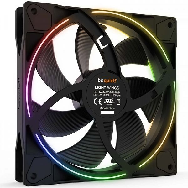 BE QUIET! LIGHT WINGS (BL078) triple pack RGB 140mm 4-pin PWM ventilator