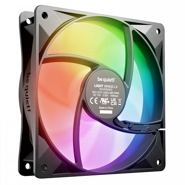 BE QUIET! LIGHT WINGS LX (BL132) Reverse 120mm 4-pin PWM ARGB črn ventilator