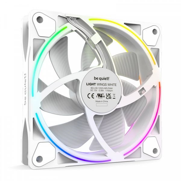 BE QUIET! LIGHT WINGS White (BL102) triple pack RGB 140mm 4-pin PWM beli ventilator