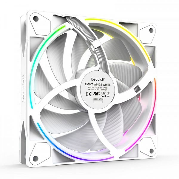 BE QUIET! LIGHT WINGS White High-Speed (BL103) triple pack RGB 140mm 4-pin PWM beli ventilator