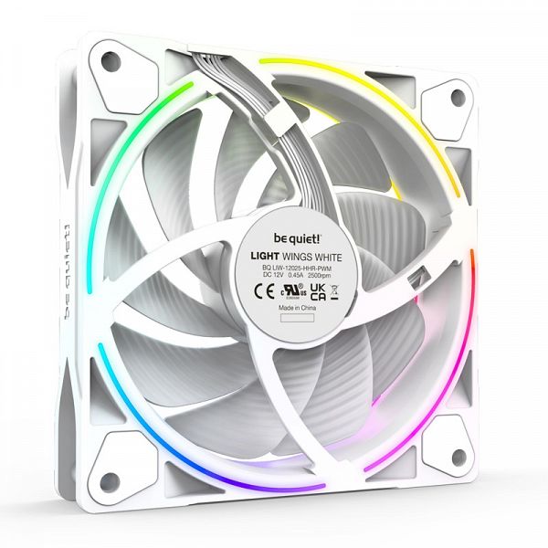 BE QUIET! LIGHT WINGS White High-Speed (BL100) triple pack RGB 120mm 4-pin PWM beli ventilator