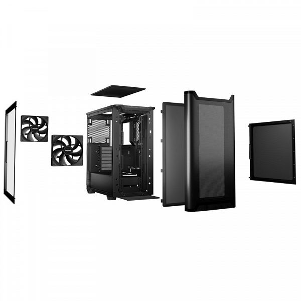 BE QUIET! Pure Base 501 Airflow (BGW74) midi-ATX okno črno ohišje