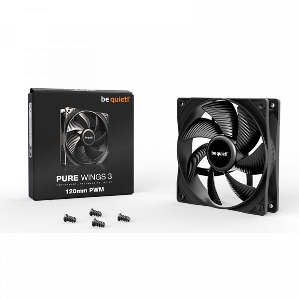 BE QUIET! Pure Wings 3 (BL105) 120mm 4-pin PWM črn ventilator