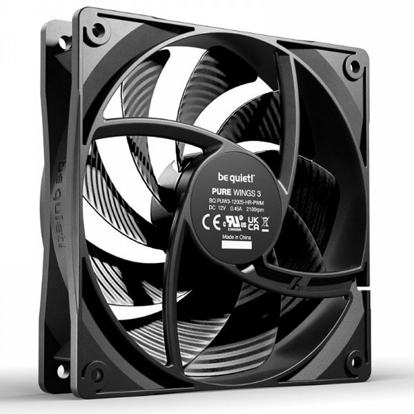 BE QUIET! Pure Wings 3 High-speed (BL106) 120mm 4-pin PWM črn ventilator