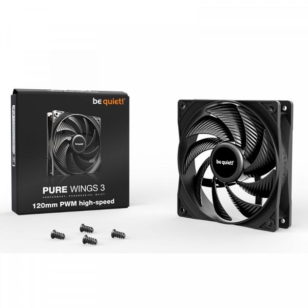 BE QUIET! Pure Wings 3 High-speed (BL106) 120mm 4-pin PWM črn ventilator