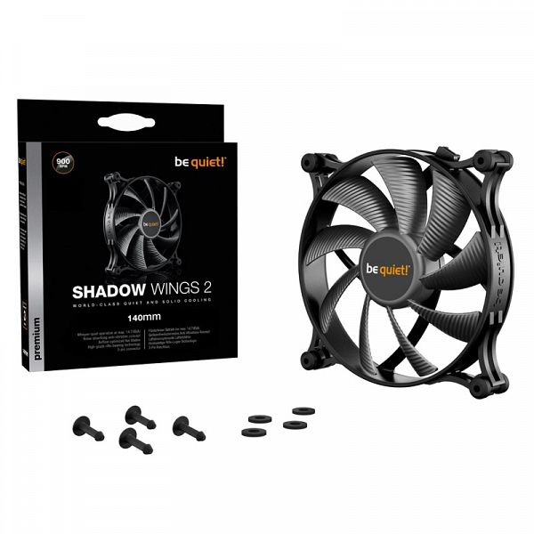 BE QUIET! SHADOW WINGS 2 (BL086) 140mm 4-pin PWM črn ventilator