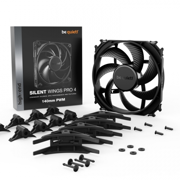 BE QUIET! Silent Wings PRO 4 (BL099) 140mm 4-pin PWM črn ventilator