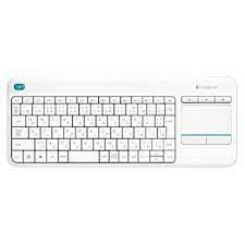 Brezžična tipkovnica Logitech K400 Plus Wireless Touch bela (Unifying, SLO gravura)