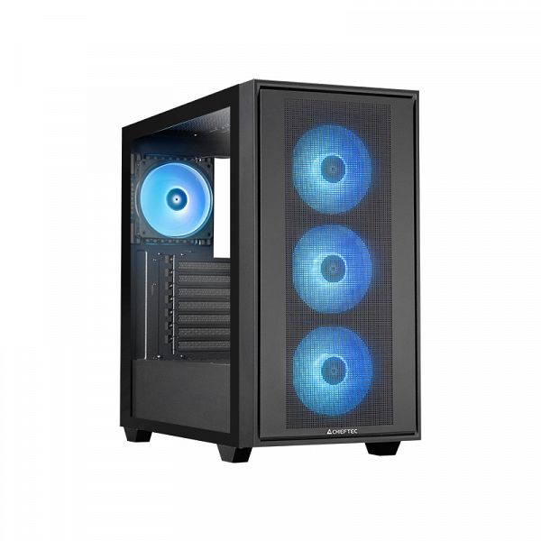 Chieftec HUNTER 3 USB-C ATX RGB ohišje, črno
