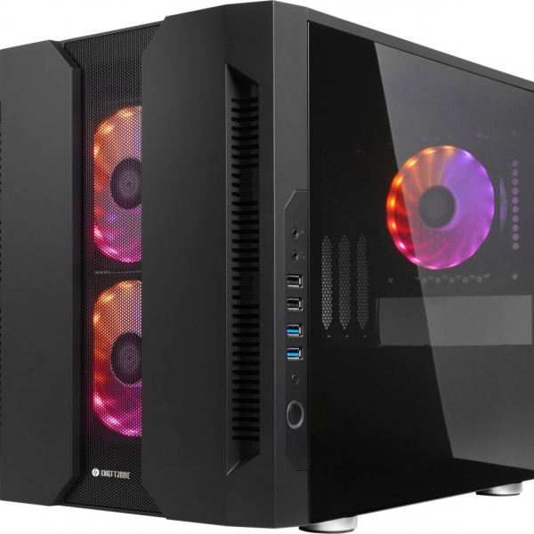 Chieftronic M2 USB3.1 Gen1 mATX RGB ohišje, črno