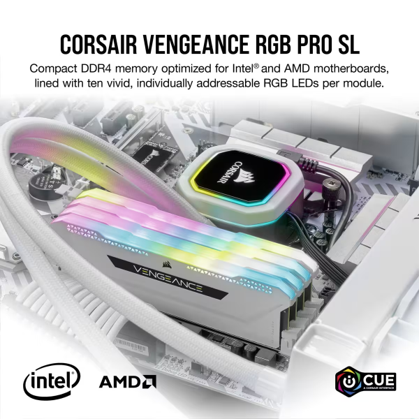 Corsair VENGEANCE RGB PRO SL 32GB (2 x 16GB) DDR4 DRAM 3200MHz PC4-25600 CL16, 1.35V