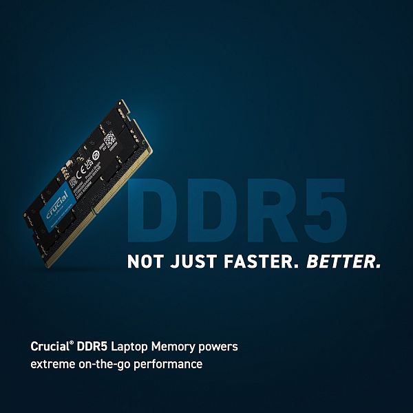 Crucial 16GB DDR5-4800 SODIMM PC5-38400 CL40, 1.1V