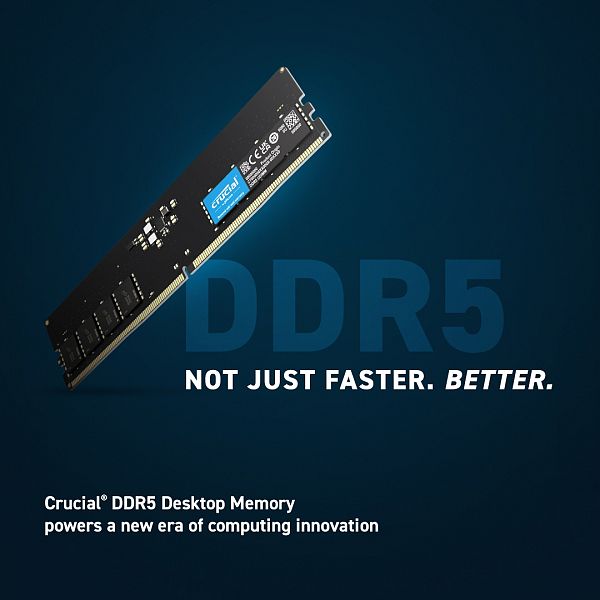 Crucial 32GB DDR5-4800 UDIMM PC5-38400 CL40, 1.1V