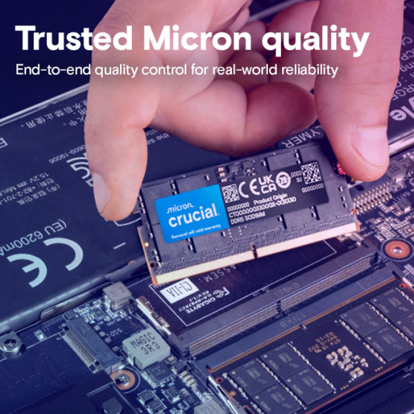 Crucial 48GB Kit (2x24GB) DDR5-5600 SODIMM CL46, 1.1V
