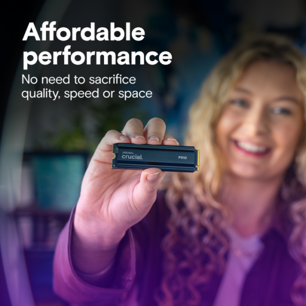 Crucial P510 2TB PCIe Gen5 NVMe 2280 M.2 SSD s hladilnikom
